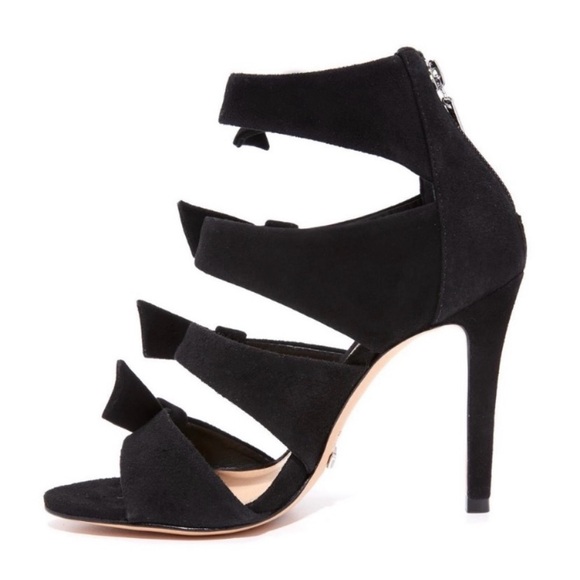 Schutz Black Suede Miranda Bow Heels - Picture 13 of 13